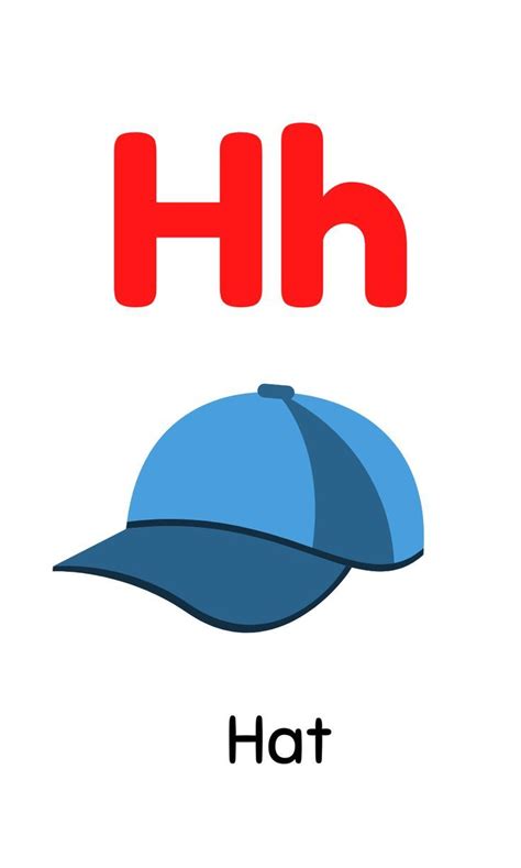 H for hat a to z flashcard with example for kids – Artofit