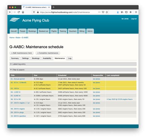 Maintenance | Flight School Booking