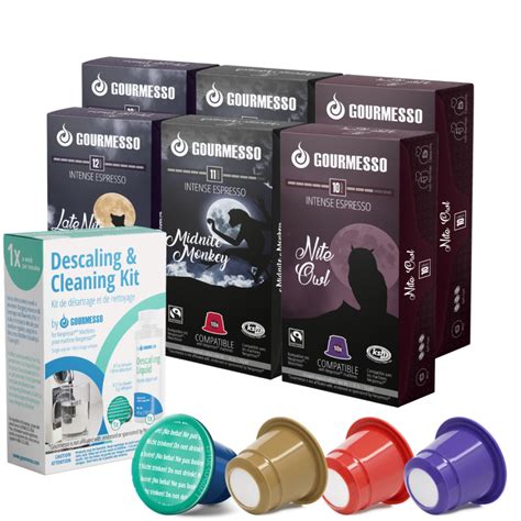 60 Intense Espresso Pods + Cleaning & Descaling Kit for Nespresso ...