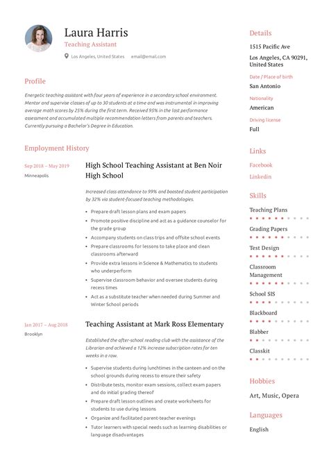 Teaching Assistant Resume & Writing Guide | +12 TEMPLATES | PDF