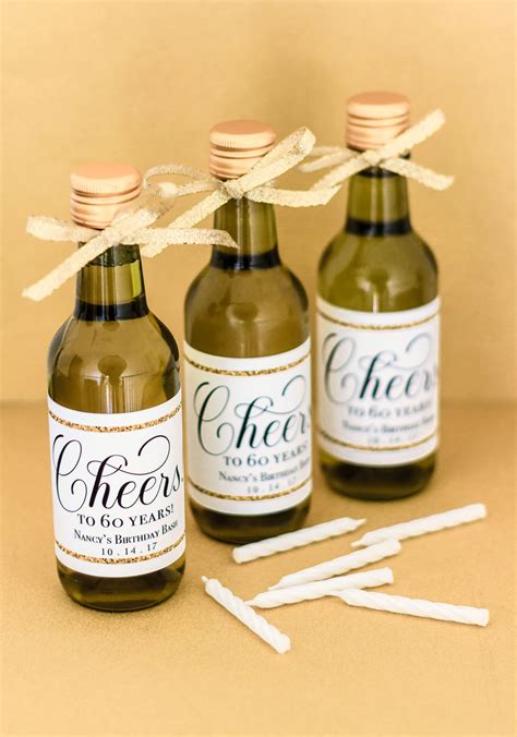 Birthday Mini Wine Bottle Labels Mini Champagne Labels | Etsy ...