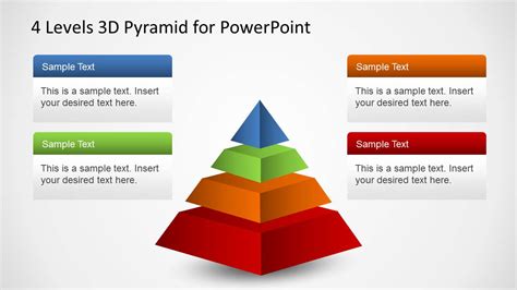 4 Levels 3D Pyramid Template for PowerPoint - SlideModel