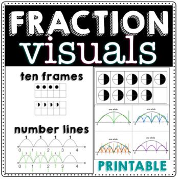 Fraction Visuals: Printable Cards by Aubree Teaches | TpT