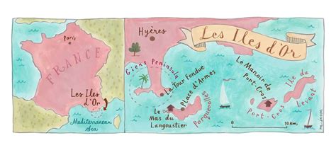 Porquerolles map — Mariko Jesse illustration