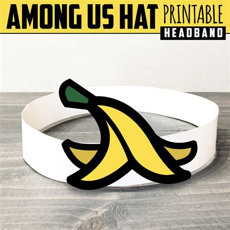 Among us Banana hat printable headbands in full color and | Etsy