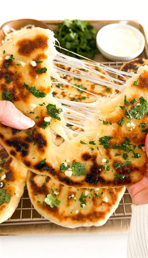 Cheese-Stuffed Garlic Naan in 2022 | Garlic naan, Naan recipe, Garlic naan recipe