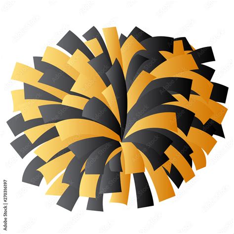 Black and Gold Yellow Cheerleader Pom Pom Vector Graphic Illustration ...