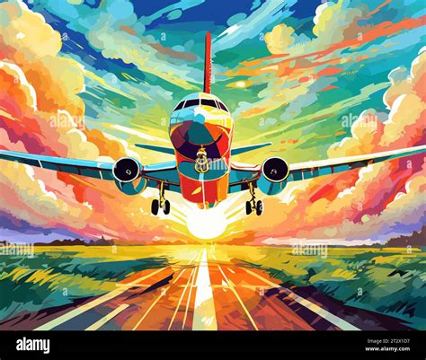 Holiday Travel Series - Colorful Abstract Art Vector Image of Air ...