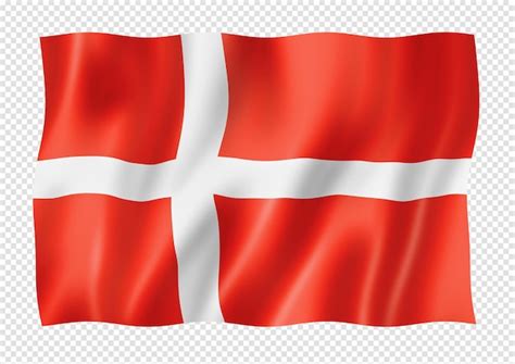 Premium PSD | Danish flag isolated on white