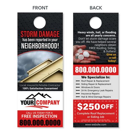 Hail Damage Roofing Door Hanger - Designed & Printed - FREE Shipping – Footbridge Marketing