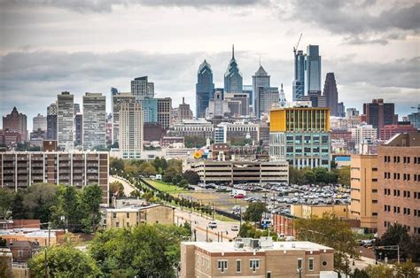 Downtown Camden NJ and the Philadelphia skyline autumn 2017. - Photo by ...