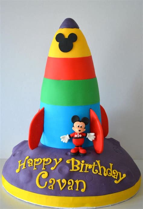 Mickey Mouse Rocket Cake – Cake & Cupboard | Rocket cake, Mickey ...