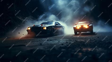 Premium AI Image | Action movie concept Police cars and miniature movie ...