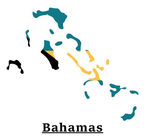 Bahamas National Flag Map Design, Illustration Of Bahamas Country Flag Inside The Map 15708524 ...