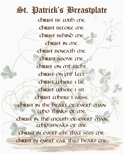 St. Patrick's Breastplate Prayer of Saint Patrick Lorica - Etsy Norway