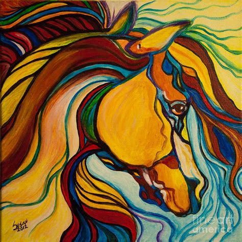 Colorful Horse Painting by Susan Cliett