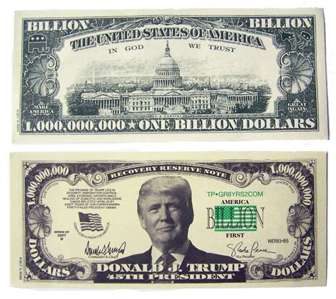 100 bills OF FAKE TRICK DONALD TRUMP BILLION DOLLAR BILL play money ...