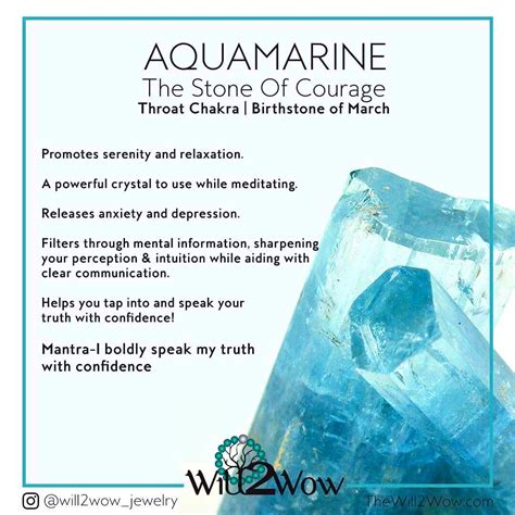 Aquamarine March's Birthstone Will2wow jewelry Stone of Courage Crystal ...
