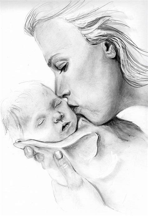 Indian Mother Holding Baby Drawing, painting mother and child HD phone ...