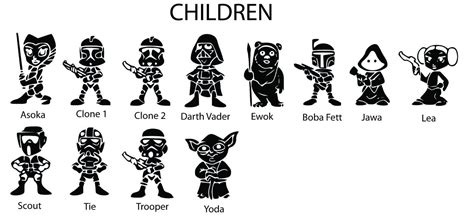 Star Wars Stick Family Vinyl Decal 1 character by mpotsch on Etsy. $2. ...