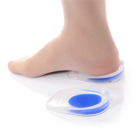 1 Pair Silicone Gel Shoes Pads Cushion Heel Cup Insoles Massager ...