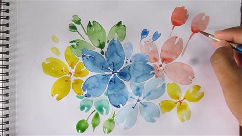 Easy watercolor painting for beginners, easy flower painting, speed ...