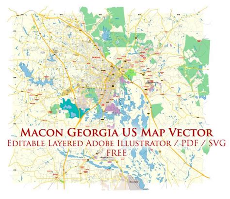 Macon Missouri US Map Vector Free Editable Layered Adobe Illustrator + PDF + SVG