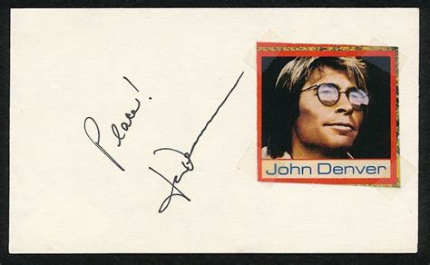 John Denver Signed 3x5 Index Card Inscribed "Peace!" (JSA COA)