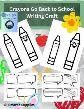 Crayons Go Back To School Writing Craft by Smartie Supplies | TPT