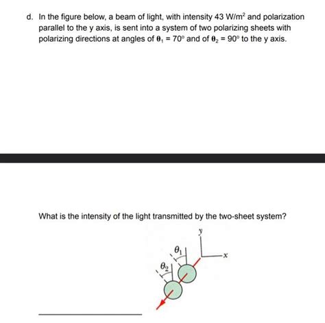 Solved d. In the figure below, a beam of light, with | Chegg.com