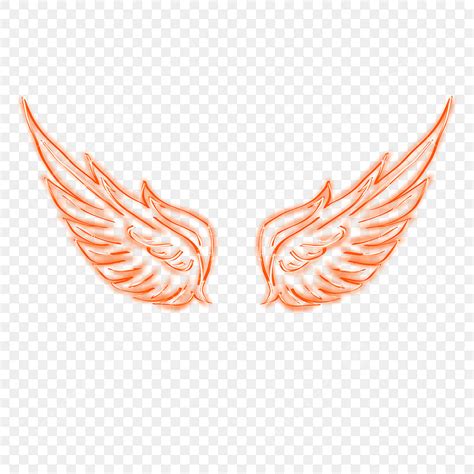 Angelic Glow PNG Picture, Glowing Angel Wings Orange, Angel Wings ...