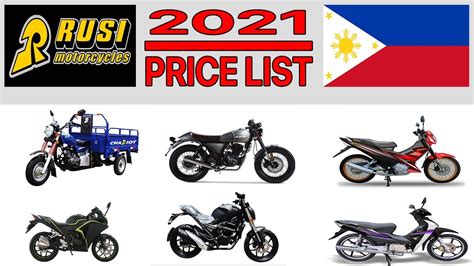 RUSI MOTORCYCLE PRICE LIST IN PHILIPPINES 2021 - YouTube