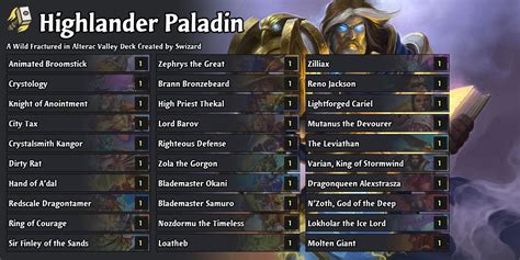 Legend Reno N’Zoth Paladin - Fractured in Alterac Valley Hearthstone Decks - Out of Games