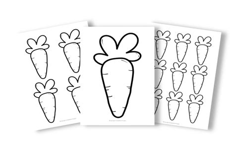 Free Printable Large, Medium and Small Carrot Templates – Simple Mom ...