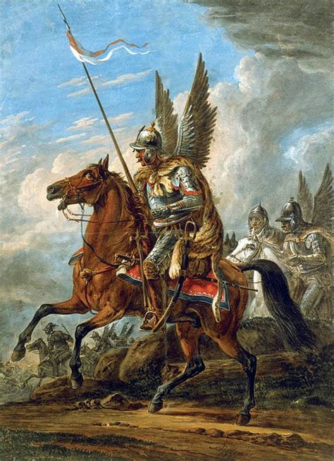 Polish Winged Hussar, Painting by Aleksander Orłowski. The title and distinctive dress of these ...