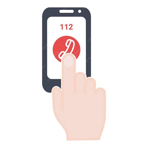 Premium Vector | Emergency concept emergency call on the screen of phone isolated on a white ...