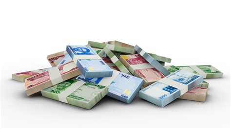 3D rendering of Stacks of Nigerian naira notes 24512749 PNG