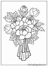 Flower Bouquet Pictures Coloring Page  Free Printable Pages sketch template