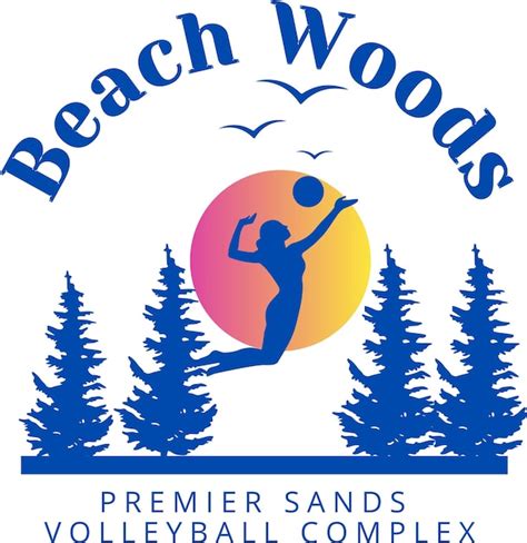 Premium Vector | Beach woods volleyball logo ideas