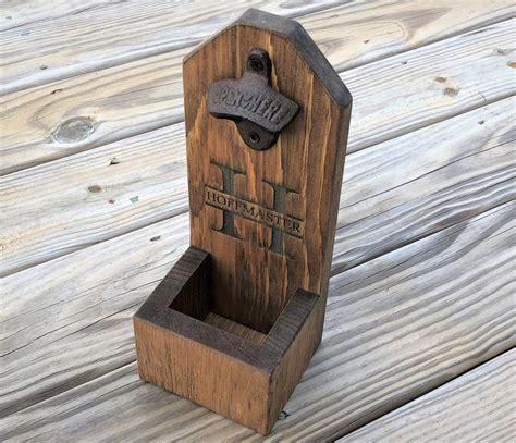 Custom Beer Bottle Opener Wall Mounted Opener Cap Catcher - Etsy