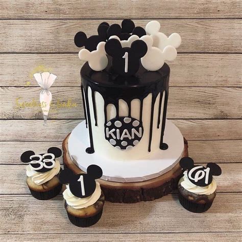 Mickey Mouse inspired drip cake!! Celebrating three birthdays!! # ...