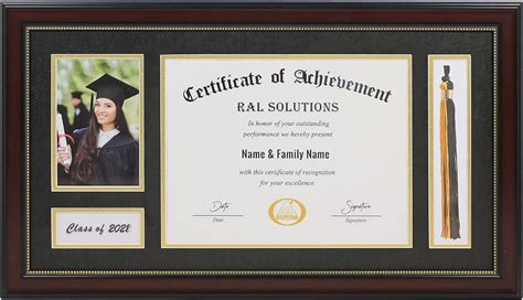 Diploma Frame with Tassel Holder; Degree and Tassel Frame for 8.5x11 Certificate, Document & 4x6 ...