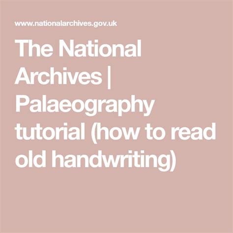 The National Archives | Palaeography tutorial (how to read old handwriting) Genealogy Websites ...