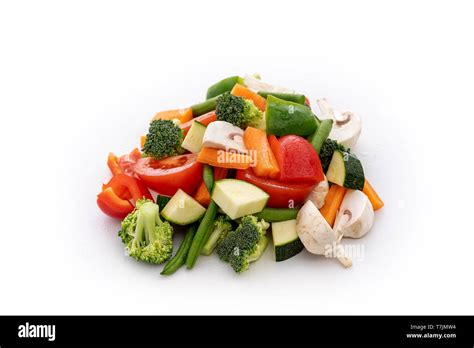 Chopped fresh vegetables ready for stir frying Stock Photo - Alamy