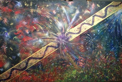 'Heaven and Earth.' Original. Abstract acrylic painting. £400. Size - 36 x 24 inches | Abstract ...