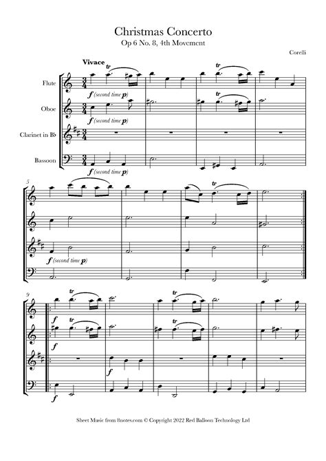 Corelli, A. - Christmas Concerto Op 6 No. 8, Pastorale Sheet music for ...