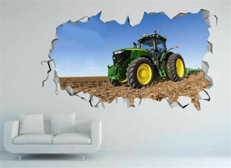 JOHN DEERE CUSTOM Wall Decals 3D Wall Stickers Art Tractor Equipment 2 ST23 $27.04 - PicClick