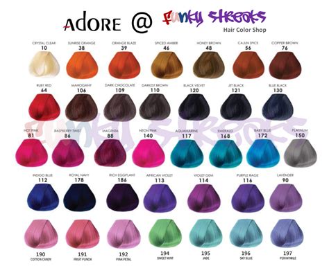 adore my fav hair dye love to mix this with other brands as well - adore hair dye color chart ...