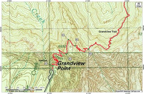 Hiking Around Las Vegas, Grand Canyon NP, Grandview Trail Map (southern ...