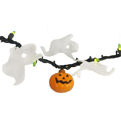 Set of 50 Opaque Green Mini Halloween Lights with Pumpkins & Ghosts - Black Wire - Walmart.com ...